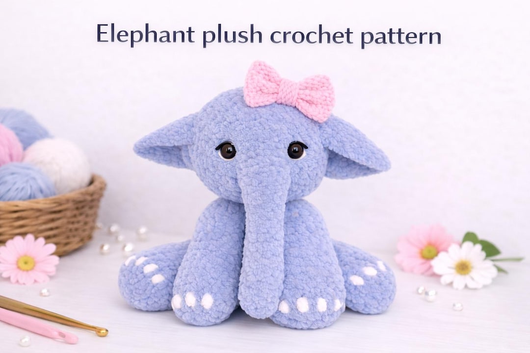 Baby Elephant Crochet Pattern PDF | Plush Amigurumi Toy | Safari ...
