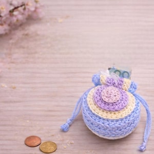 Patrón de monedero de crochet en PDF / Mini bolso con cordón / Patrón de bolso pequeño de crochet / Descarga digital para principiantes