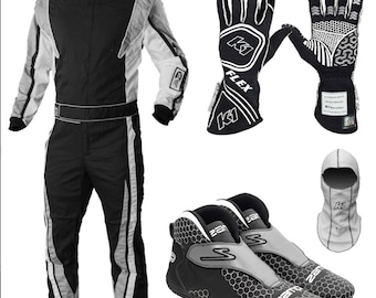 Professional K1 Karting Suit Bundle - Two-Layer Racing Overall with FIA Standard Gloves, and Racing Shoes - Custom Go Kart Gear Set