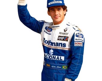 F1 Ayrton Senna Go kart Racing Suit: Williams Rothmans CIK/FIA Level 2 Approved Free (T-shirt,balaclava)