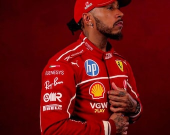 Custom F1 Inspired Lewis Hamilton Ferrari Karting Suit - 2025 Red Edition -  Go Kart Racing Suit Free (Balaclava) CIK/FIA Level 2 Approved