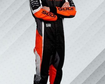 Tuta da corsa per go-kart Sodi F1 personalizzata con abbigliamento professionale per sport motoristici, passamontagna in omaggio, omologato CIK/FIA livello 2