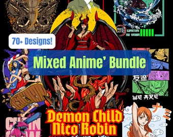70+ Mixed Anime Designs Bundle | DTF, Sublimation, T-Shirt Printing