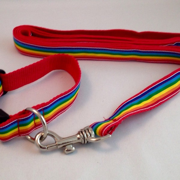 Rainbow Collar and Leash