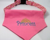 Princess  Dog  Bandana - Over the collar