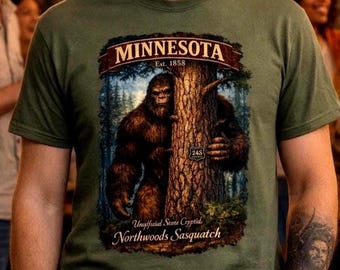 Minnesota Sasquatch Shirt – Northwoods Bigfoot Tee – Unofficial State Cryptid Series