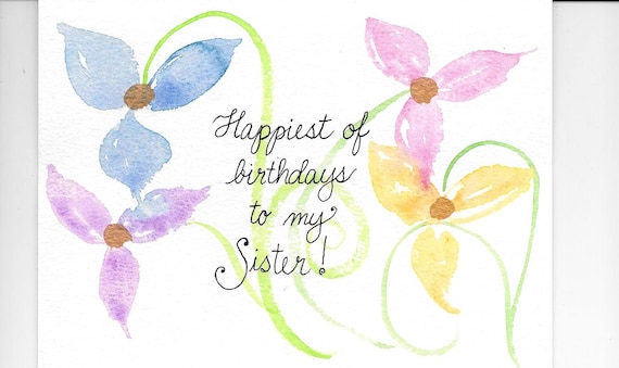 sister birthday card personalized for free with a name etsy