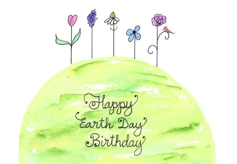 Earth Day Birthday Card PERSONALIZED for FREE With a Name on Etsy
