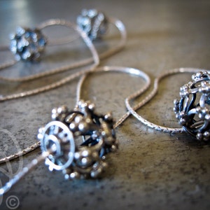 Sterling Ornamental Ball Necklace image 1