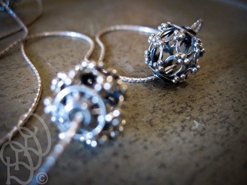 Sterling Ornamental Ball Necklace image 4