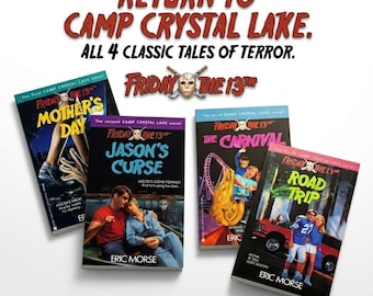Friday the 13th Book Set 4 Camp Crystal Lake Novels | Jason Voorhees Horror Series | Retro 80s Slasher Collection | Horror Gift Set