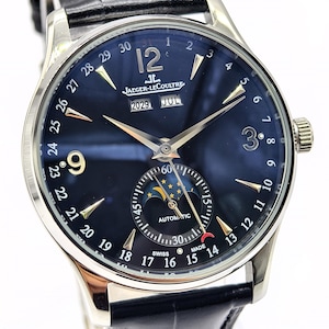 Vintage Jaeger LeCoultre Master Control Black Dial Automatic Moonphase Men's Wrist Watch Free Shipping