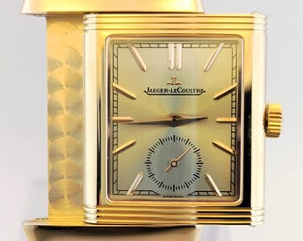 Vintage Jaeger-LeCoultre Reverso Sub Dial Analog Quartz Silver Dial Men's Wrist Watch Free Shipping