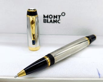 Vintage Awesome Montblanc Boheme Noir Gold+Silver Colour Body Limited Edition Roller Ball Pen Free Shipping