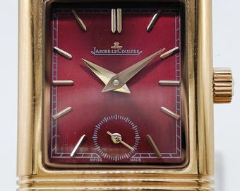 Reloj de pulsera analógico de cuarzo para mujer Jaeger LeCoultre Reverso con subesfera roja, estilo vintage. Envío gratis.