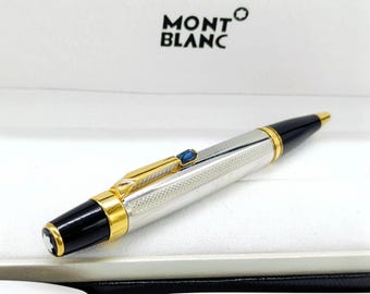 Vintage Beautiful Montblanc Boheme Noir Gold+Silver Colour Body Limited Edition Ballpoint Pen Free Shipping