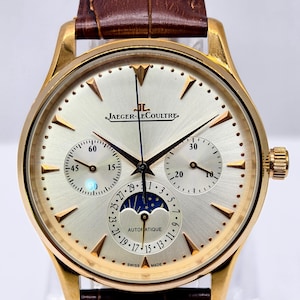 Vintage Jaeger LeCoultre Master Control Silver Dial Automatic Moonphase Men's Wrist Watch Free Shipping