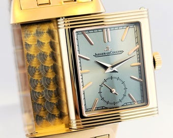 Vintage Jaeger-LeCoultre Reverso Sub Dial Analog Quartz Silver Dial Men's Wrist Watch Free Shipping