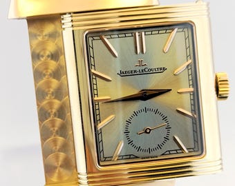 Vintage Jaeger-LeCoultre Reverso Sub Dial Analog Quartz Silver Dial Men's Wrist Watch Free Shipping