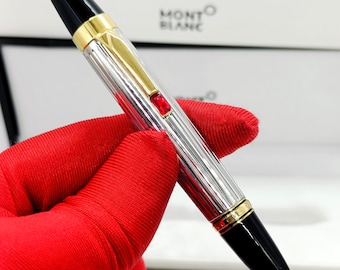 Vintage Beautiful Montblanc Boheme Noir Black+Silver+Gold Colour Body Limited Edition Ballpoint Free Shipping