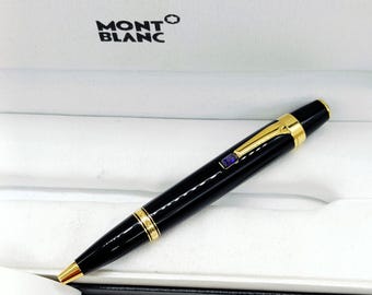 Vintage Excellent Montblanc Boheme Noir Black+Gold Colour Body Limited Edition Ballpoint Free Shipping