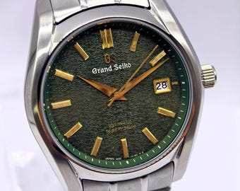 Vintage grand Seiko Automatir Date Indicator Green Dial Japan Made Men's Wrist Watch Free Shipping