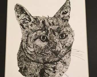 Custom Listing for 8"x10" Pen and Ink Pet Portrait - Etsy