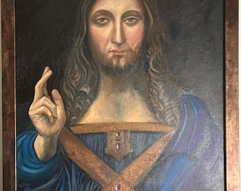 Nachgebildetes Salvator Mundi Gemälde | Renaissance Sakrale Kunst, Christus Porträt Home Decor