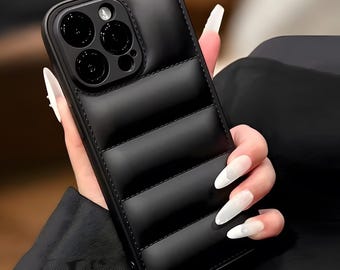 Colorful Down Jacket Pattern Silicone Case | Soft Shockproof Back Cover for iPhone