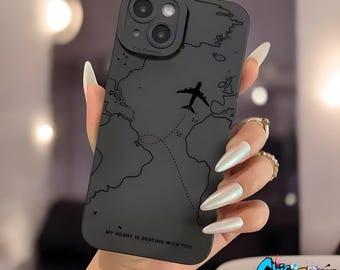 Travel Inspired Airplane Route Design Phone Case Soft Shockproof Protective Cover