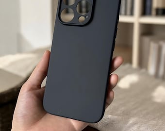 Full Black Matte Silicone Case – Soft TPU Shockproof Cover
