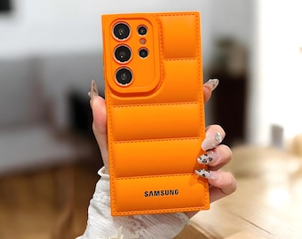 Funda tipo chaqueta acolchada Wave para teléfono Samsung / Funda protectora suave de color sólido a prueba de golpes