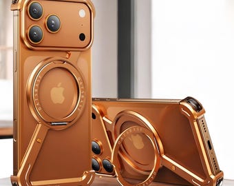 Metal Stand Magnetic Case – Frameless Shockproof Cover
