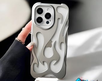 3D Flame Hollow Slim Phone Case: Shockproof TPU Cover