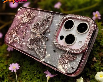 Diamond Butterfly iPhone Case: Transparent Silicone Protective Cover
