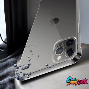May include: A clear phone case with a silver frame, showcasing the phone's design. Water droplets appear to be on the case. The Chic Snap Case logo is visible in the bottom right corner. The case is designed to protect the phone.