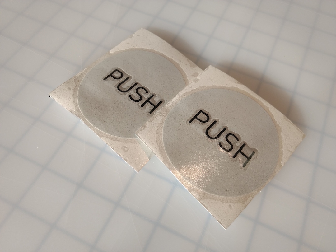 Push Pull Decal - Circle - Gray Background With Black Text - Etsy