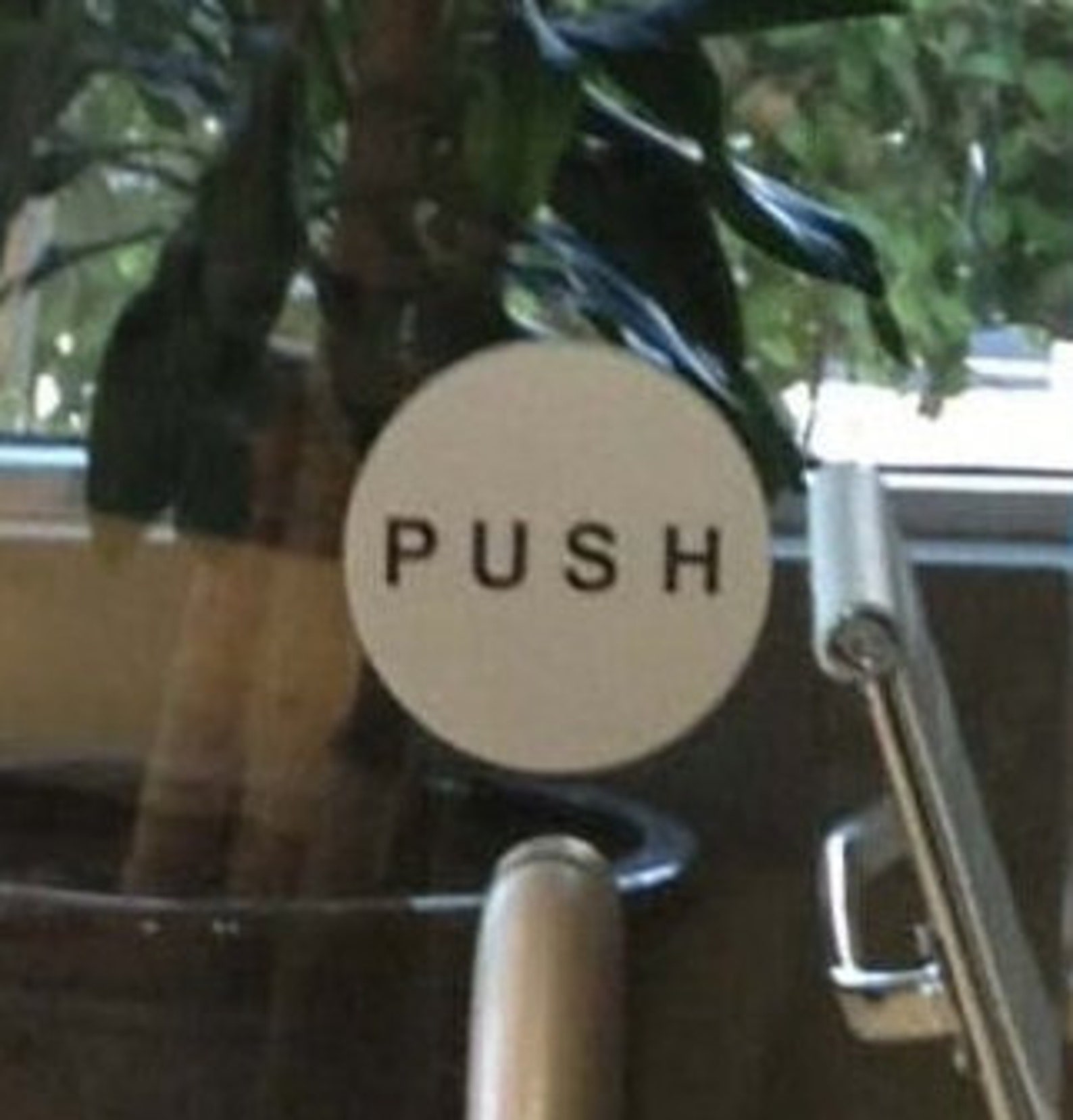 Push Pull Decal - Circle - White Background With Black Text - Etsy