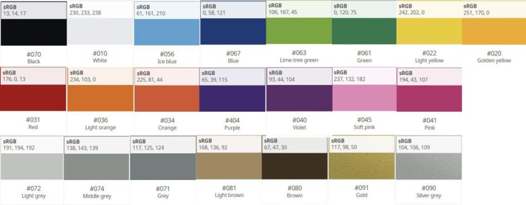 Essity Color Code COLOR CHANGE - Etsy