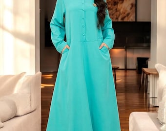 green emerald velvet dress Berylove Women Mint Green Work Dress Ruffled A Line Square Neck Puff Sleeve Semi Wedding Guest Dress, Mint Green / US8