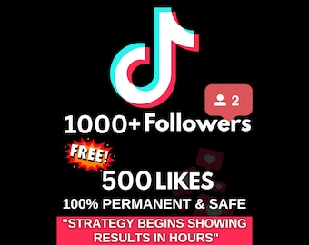 TikTok 1000+ / 100% sicuro e permanente / Consegna rapida / Migliora il tuo profilo TikTok all&#39;istante