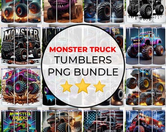 Monster Truck Wrap, Kids Tumbler Wrap, Boy Tumbler Wrap, Cartoon Character 20oz Tumbler Png, Movie Character Straight and Taper Tumbler Wrap