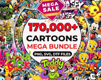 170000+ Mega Bundle Png, Cartoon Svg Bundle, Cartoons Png, Dtf Designs, Cricut Files Holiday Svg, Retro Png Files, T Shirts Design, Bundles