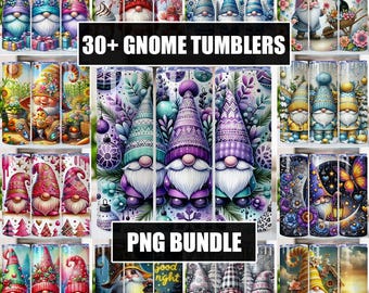 Christmas Gnomes Tumbler Wrap Png Bundle, Tumbler Wraps, 20 oz Skinny Tumbler, Sublimation Design, Gnomes Christmas Design, Cute Gnomes