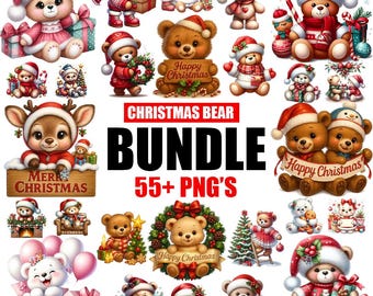 55+ Funny Christmas Teddy Bear Png Bundle, Christmas Teddy Bear Clipart Bundle, Bear Clipart, Teddy Bear Sublimation, Christmas Png Bundle