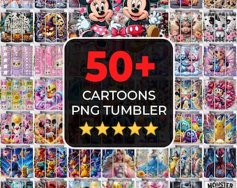 50+ Tumbler Wrap Png Bundle, Sublimation Designs, Christmas Tumblers, Cartoons Png Tumbler, 20 Oz Skinny Tumbler, Cartoon Tumbler Wraps