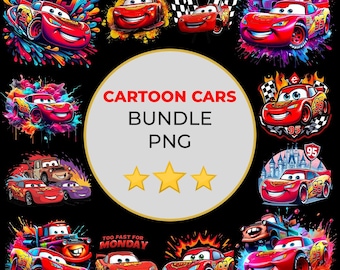 Cars PNG Cliparts Bundle, Watercolor Clipart Bundle, Cars Characters PNG Cartoon Cliparts, Planes Cars birthdays, Watercolor Cars, Cars Svg