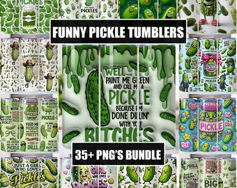Funny Pickle Tumbler Wrap, 20oz Skinny Tumbler, Sublimation Design, Pickle Lover Png, Quirky Dill Humour, Funny Pickle Clip Art, Pickles Png
