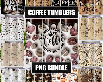 Coffee Tumbler Wrap Designs Bundle, 20 oz Coffee Sublimation Designs, Coffee Quotes Tumbler PNG, Coffee Lover Tumbler Wrap, Coffee Wraps Svg