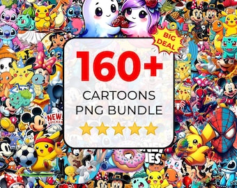 160+ Cartoon Bundle Png, Cartoon Characters, Cartoon Png, Cartoon Svg, Cartoons Bundle, Retro Svg, Cartoon Clipart, Sublimation Design